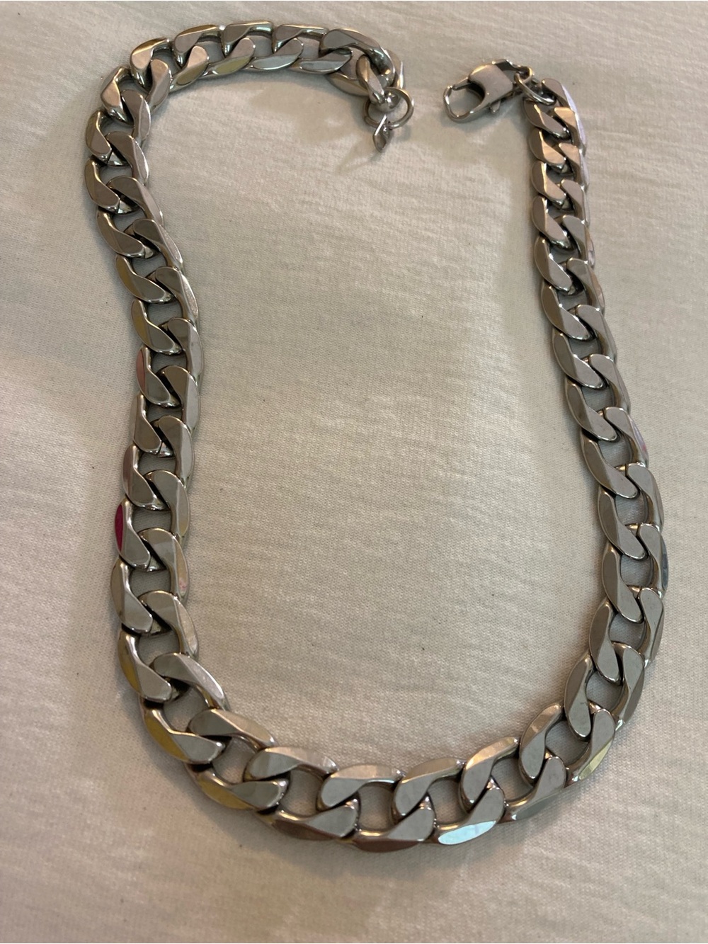 Stainless Steel Chunky Curb Link Unisex Necklace Marked 316L